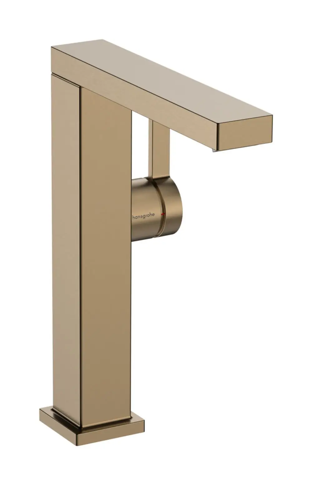 Einhebel-Waschtischmischer mit schwenkbarem Auslauf in geb brushed Bronze von Hansgrohe, mit Push-Open Ablaufgarnitur und CoolStart EcoSmart+ Technologie.